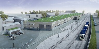 Zukünftige Remise Inzersdorf der Wiener Lokalbahnen